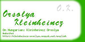 orsolya kleinheincz business card